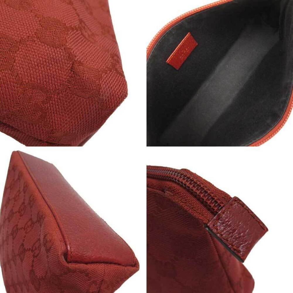 Gucci Canvas Pouch Red Bag Clutch GG Leather